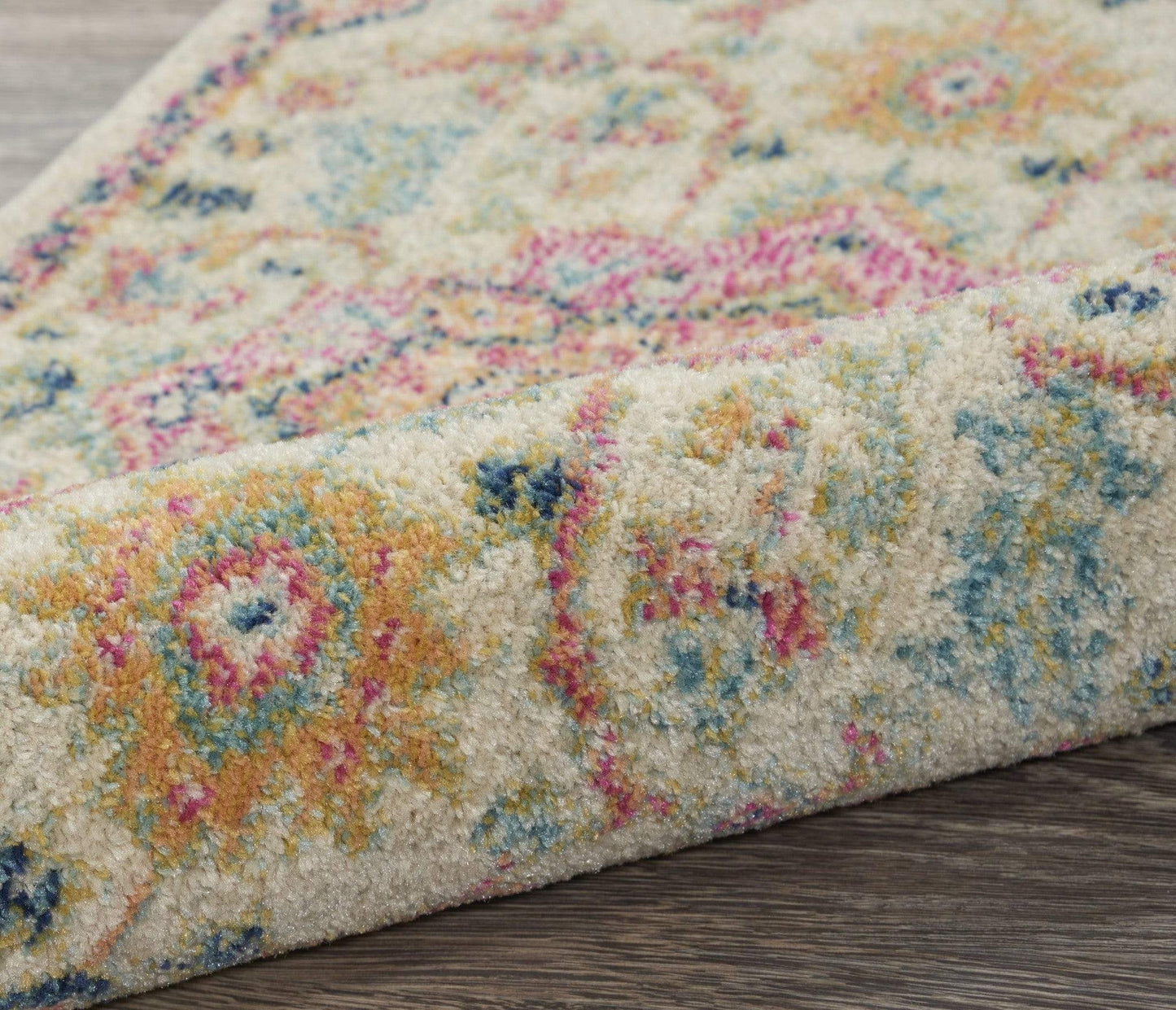 5' Pink And Ivory Round Southwestern Dhurrie Area Rug - Homeroots - Flyclothing LLC