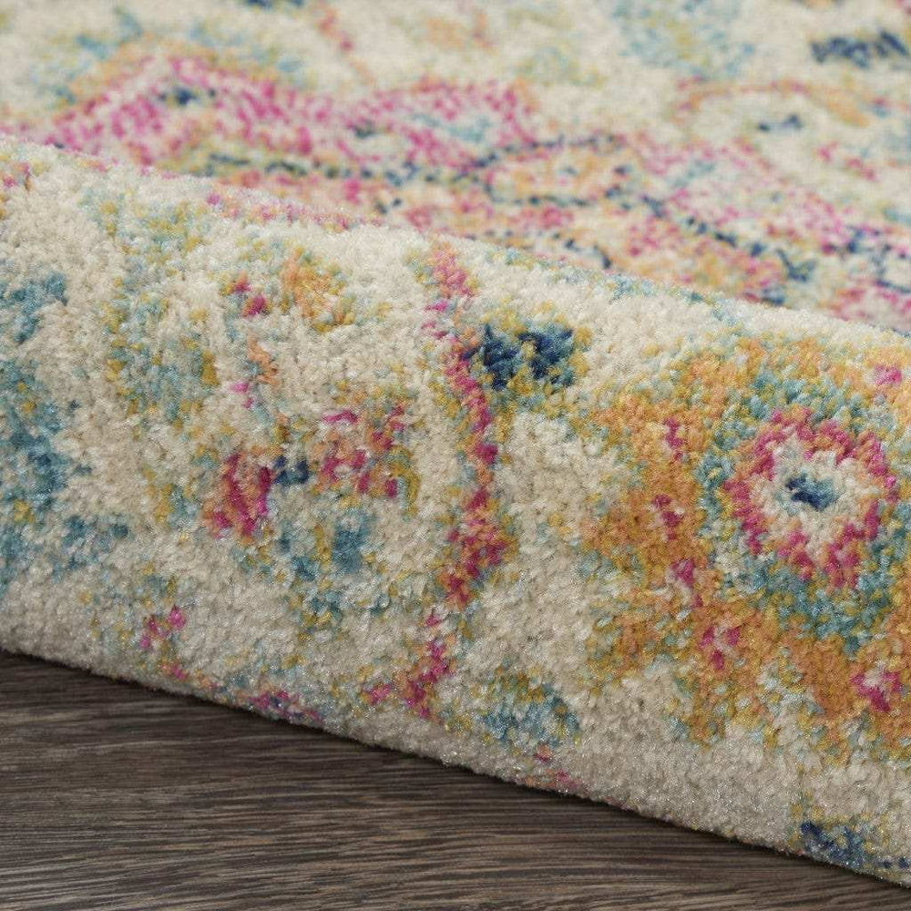 7' X 10' Pink And Ivory Southwestern Dhurrie Area Rug - Homeroots - Flyclothing LLC