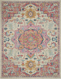 8' X 10' Pink And Ivory Southwestern Dhurrie Area Rug - Homeroots