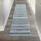 8' Navy Blue Southwestern Power Loom Runner Rug - Homeroots - Flyclothing LLC