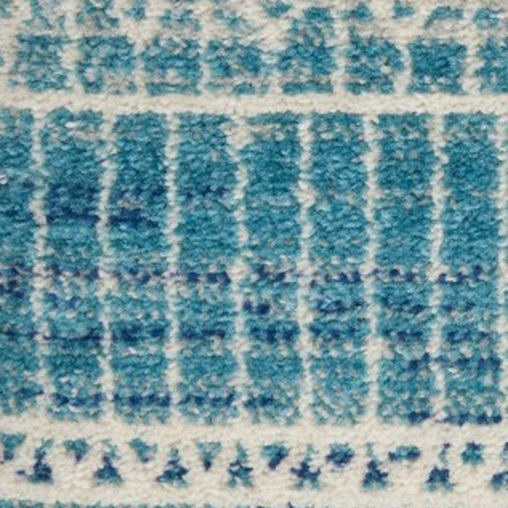 8' Navy Blue Southwestern Power Loom Runner Rug - Homeroots - Flyclothing LLC