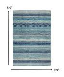 4' X 6' Navy Blue Southwestern Power Loom Area Rug - Homeroots