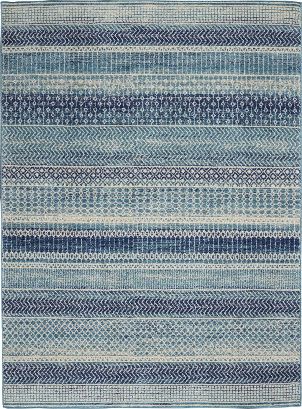 4' X 6' Navy Blue Southwestern Power Loom Area Rug - Homeroots - Flyclothing LLC