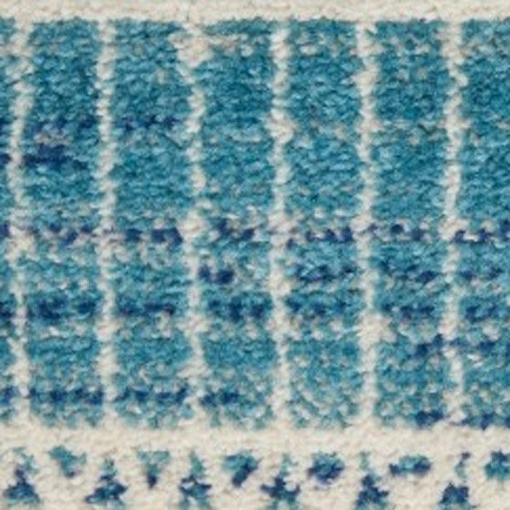 5' X 7' Navy Blue Southwestern Power Loom Area Rug - Homeroots