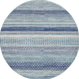 5' Navy Blue Round Southwestern Power Loom Area Rug - Homeroots