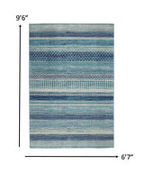 7' X 10' Navy Blue Southwestern Power Loom Area Rug - Homeroots - Flyclothing LLC