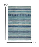 7' X 10' Navy Blue Southwestern Power Loom Area Rug - Homeroots