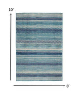 8' X 10' Navy Blue Southwestern Power Loom Area Rug - Homeroots - Flyclothing LLC