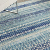 8' X 10' Navy Blue Southwestern Power Loom Area Rug - Homeroots - Flyclothing LLC