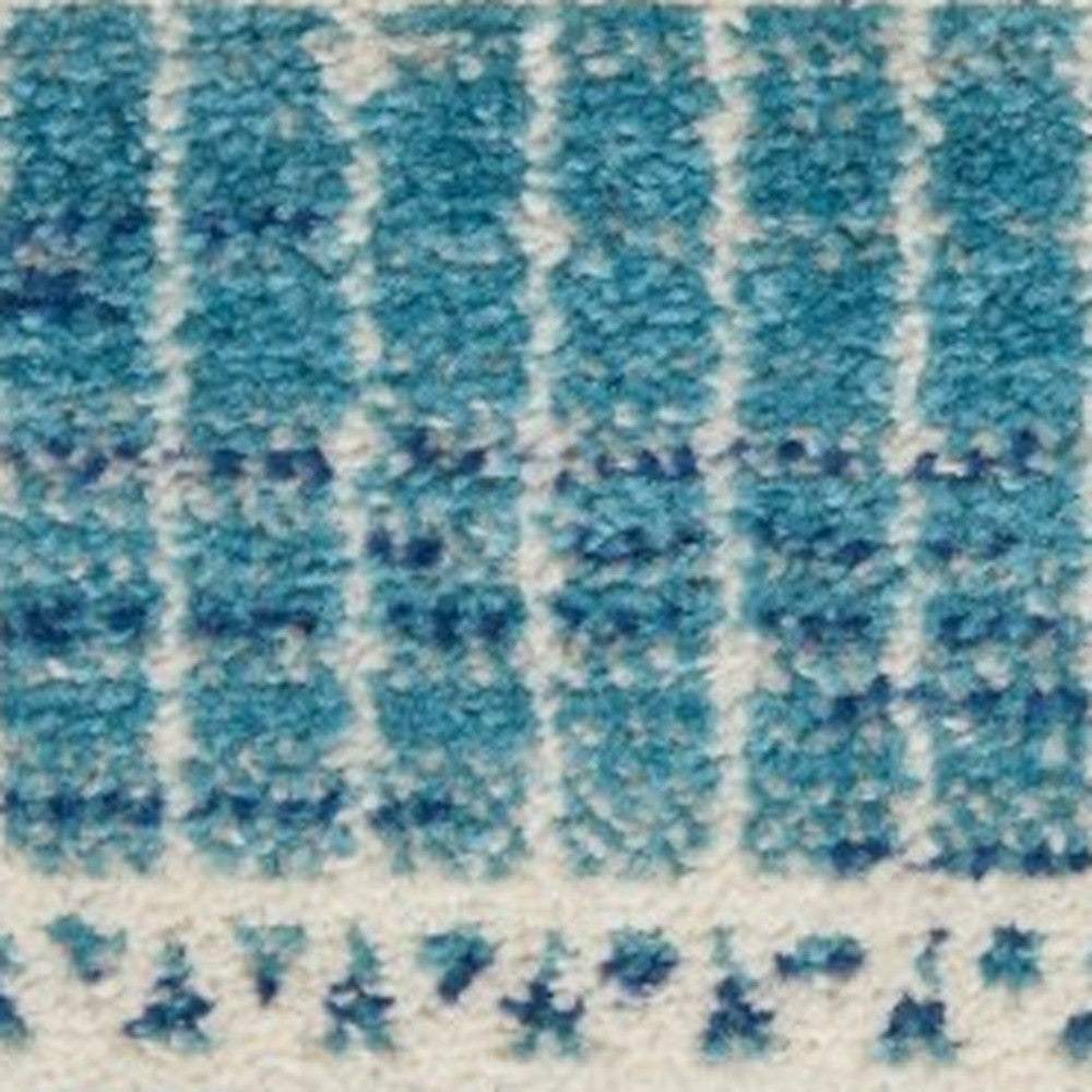 8' X 10' Navy Blue Southwestern Power Loom Area Rug - Homeroots - Flyclothing LLC