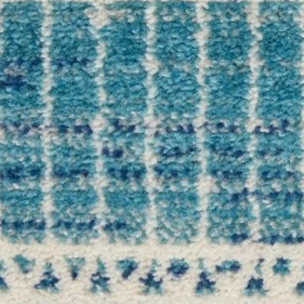8' X 10' Navy Blue Southwestern Power Loom Area Rug - Homeroots
