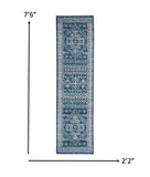 8' Navy Blue Shag Power Loom Runner Rug - Homeroots - Flyclothing LLC