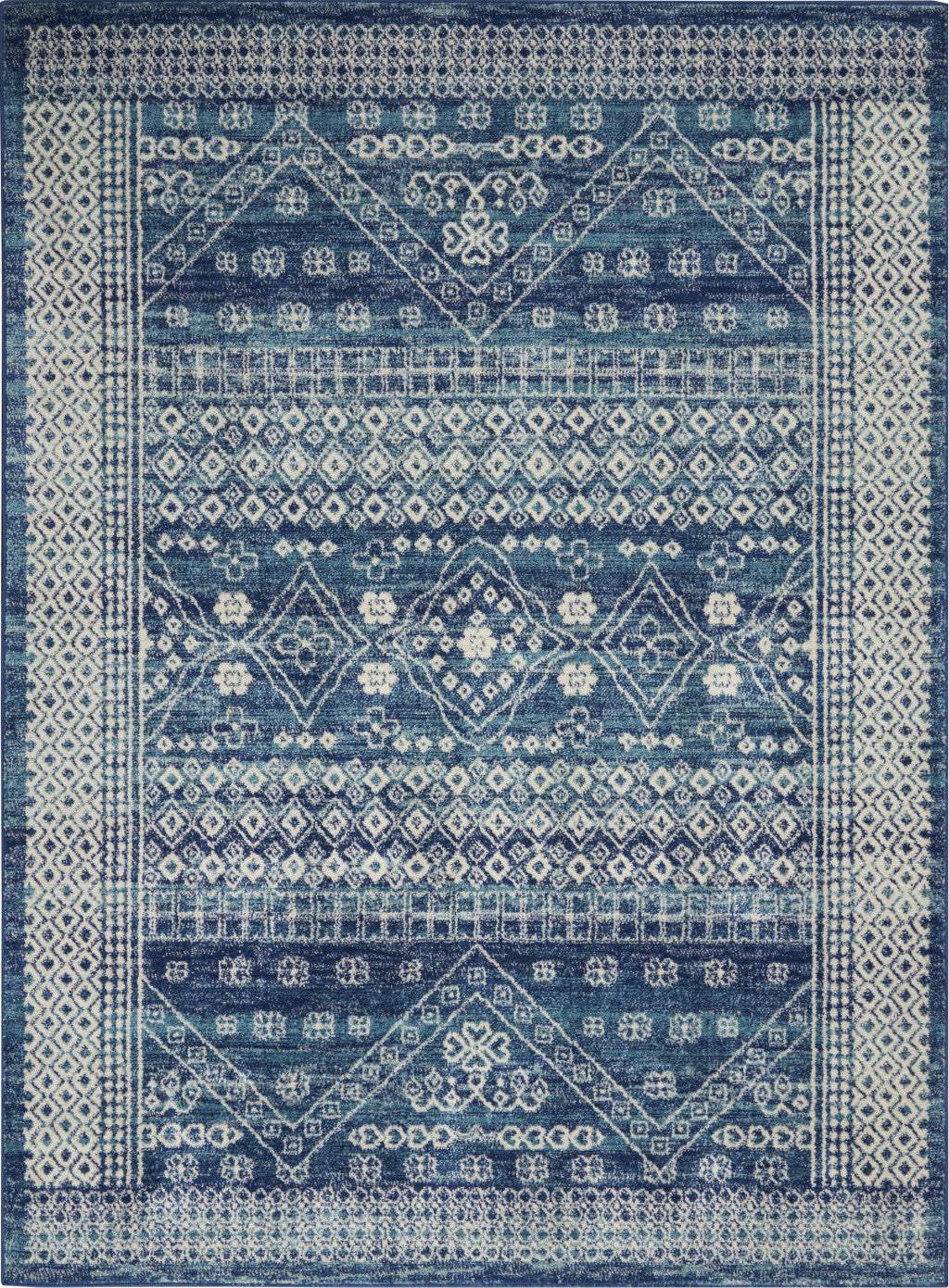 5' X 7' Navy Blue Power Loom Area Rug - Homeroots - Flyclothing LLC