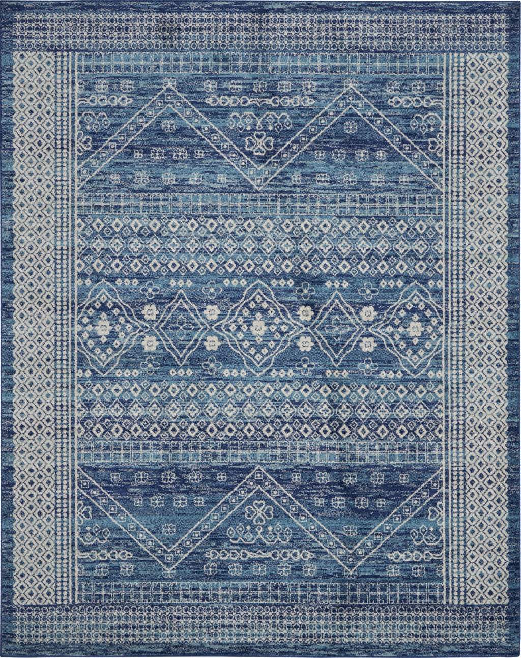 8' X 10' Navy Blue Power Loom Area Rug - Homeroots - Flyclothing LLC