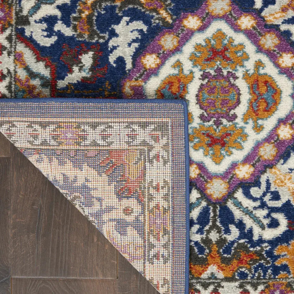 2' X 3' Blue And Ivory Power Loom Area Rug - Homeroots - Flyclothing LLC