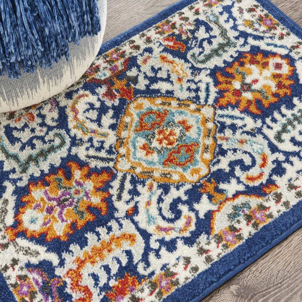 2' X 3' Blue And Ivory Power Loom Area Rug - Homeroots - Flyclothing LLC