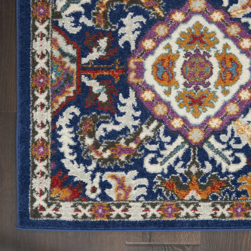 2' X 3' Blue And Ivory Power Loom Area Rug - Homeroots - Flyclothing LLC