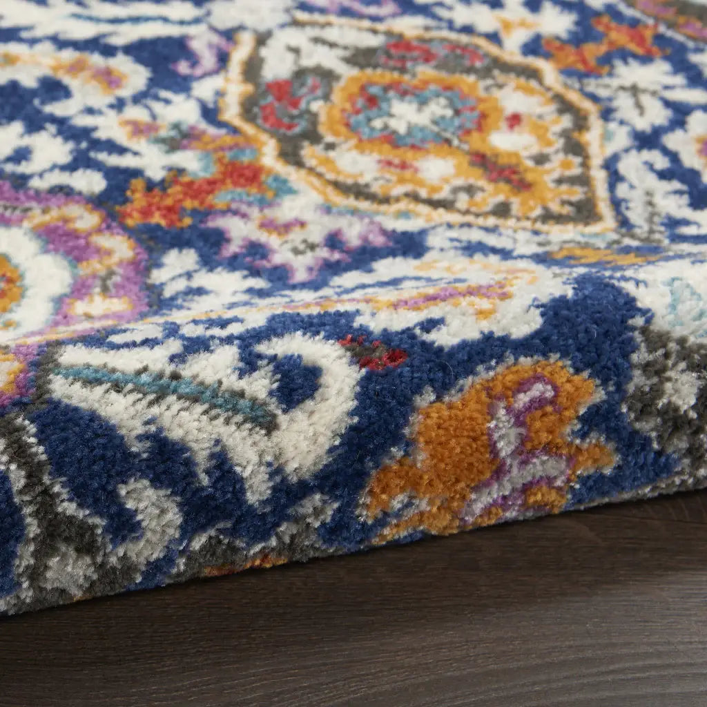 4' X 6' Blue And Ivory Power Loom Area Rug - Homeroots - Flyclothing LLC