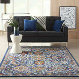 4' X 6' Blue And Ivory Power Loom Area Rug - Homeroots - Flyclothing LLC