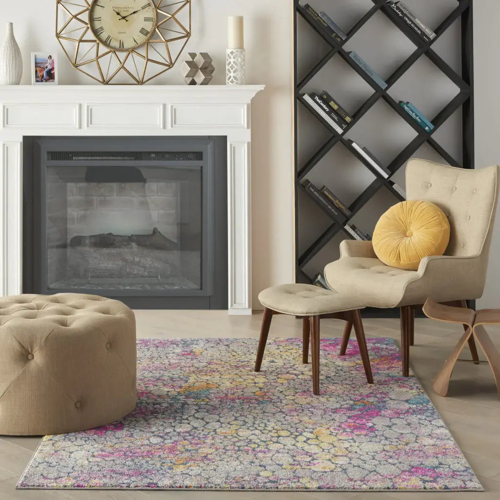 5' X 7' Pink And Ivory Coral Power Loom Area Rug - Homeroots - Flyclothing LLC