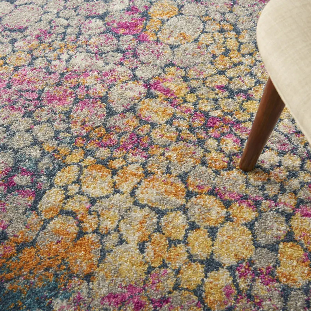 5' X 7' Pink And Ivory Coral Power Loom Area Rug - Homeroots - Flyclothing LLC