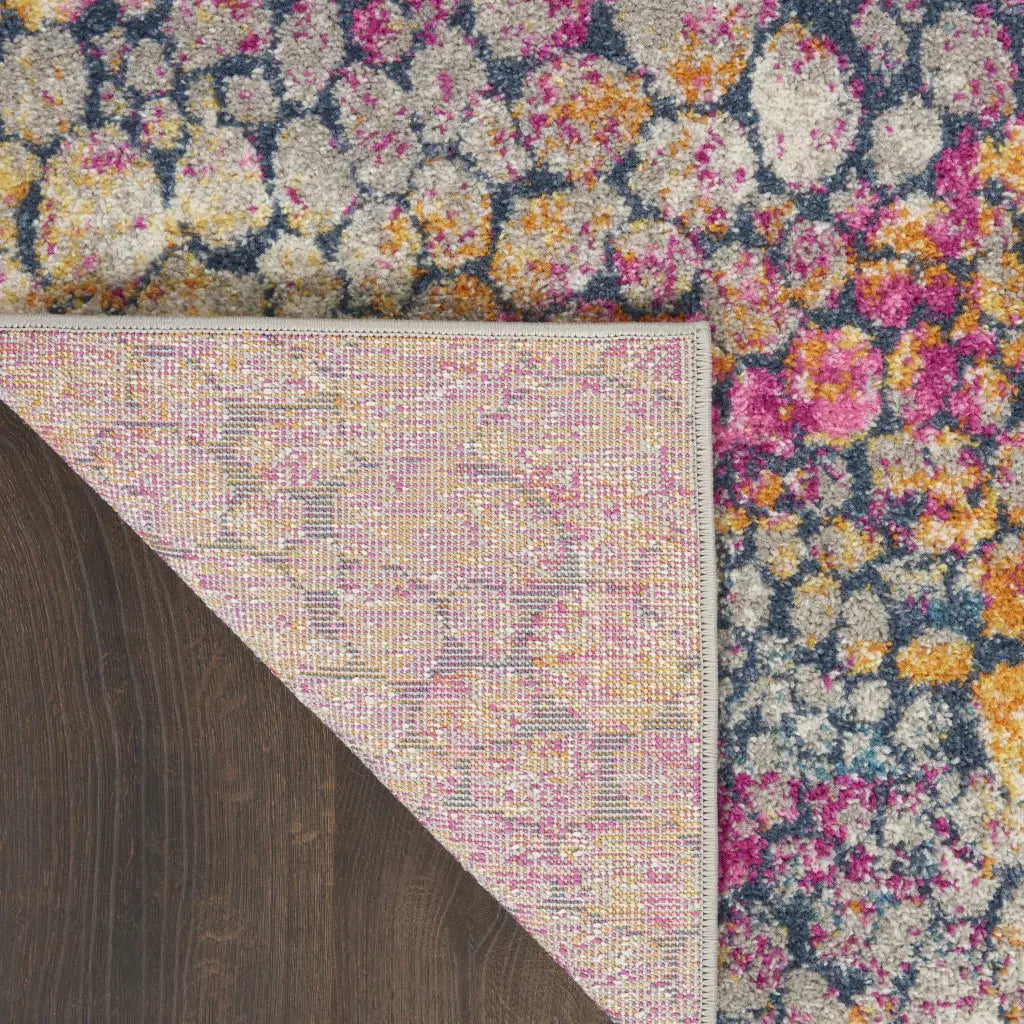 7' X 10' Pink And Ivory Coral Power Loom Area Rug - Homeroots - Flyclothing LLC