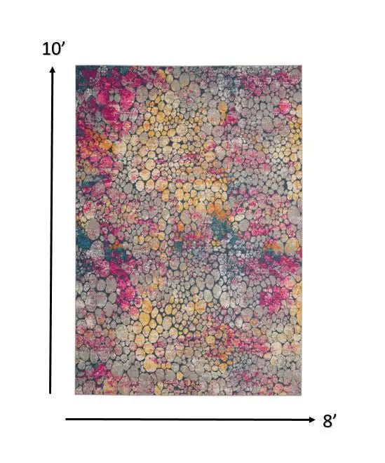8' X 10' Pink And Ivory Coral Power Loom Area Rug - Homeroots - Flyclothing LLC