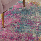 5' X 7' Blue And Pink Abstract Power Loom Area Rug - Homeroots - Flyclothing LLC