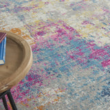 8’ X 10’ Ivory And Multi Abstract Area Rug - Homeroots - Flyclothing LLC