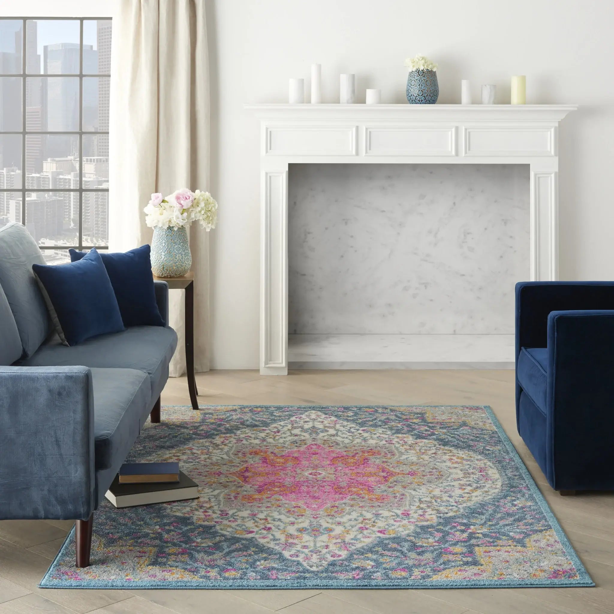 5' X 7' Teal Blue Power Loom Area Rug - Homeroots - Flyclothing LLC