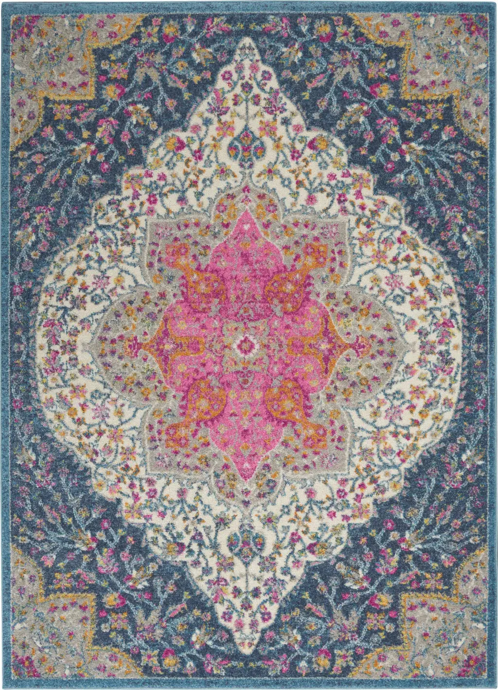 5' X 7' Teal Blue Power Loom Area Rug - Homeroots - Flyclothing LLC