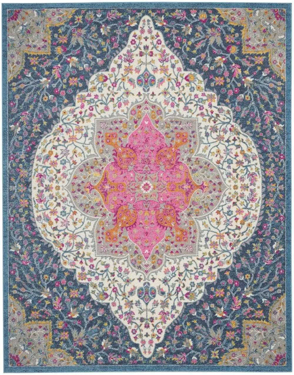 8' X 10' Teal Blue Power Loom Area Rug - Homeroots