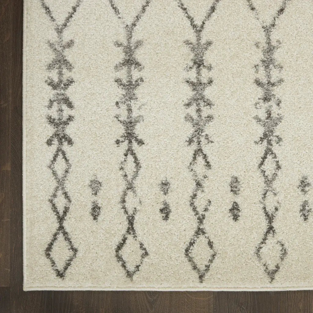 8' X 10' Gray Geometric Power Loom Area Rug - Homeroots - Flyclothing LLC