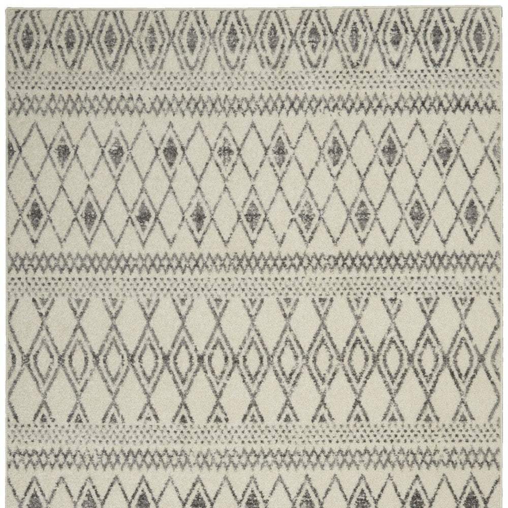 5' X 7' Gray Geometric Berber Power Loom Area Rug - Homeroots - Flyclothing LLC