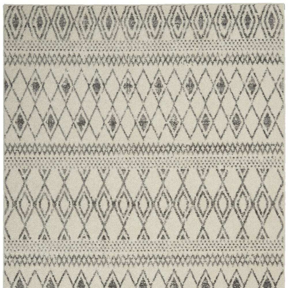 5' X 7' Gray Geometric Berber Power Loom Area Rug - Homeroots - Flyclothing LLC