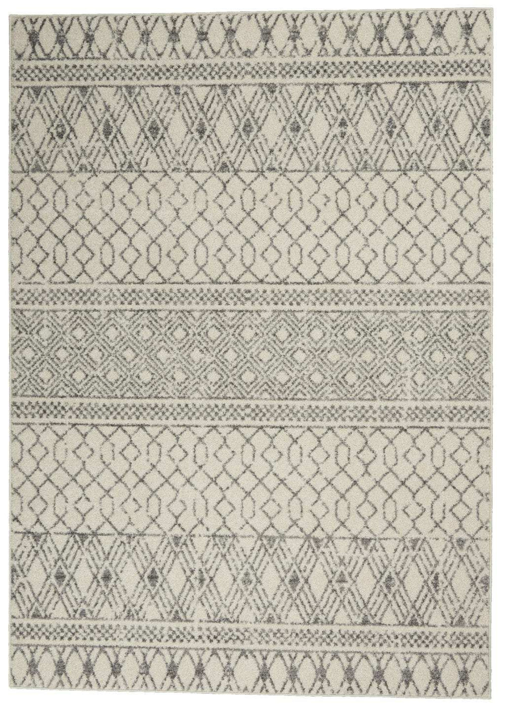 5' X 7' Gray Geometric Power Loom Area Rug - Homeroots - Flyclothing LLC