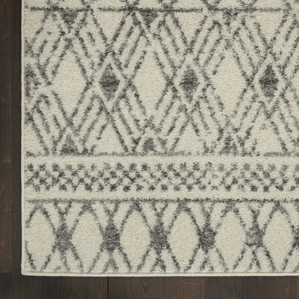 5' X 7' Gray Geometric Power Loom Area Rug - Homeroots - Flyclothing LLC