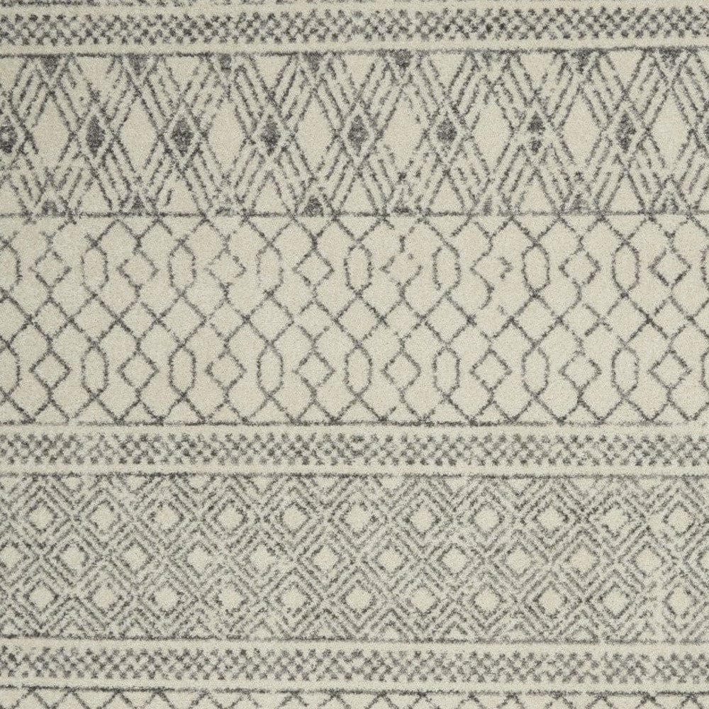 5' X 7' Gray Geometric Power Loom Area Rug - Homeroots