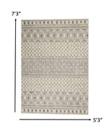 5' X 7' Gray Geometric Power Loom Area Rug - Homeroots - Flyclothing LLC