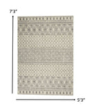 5' X 7' Gray Geometric Power Loom Area Rug - Homeroots