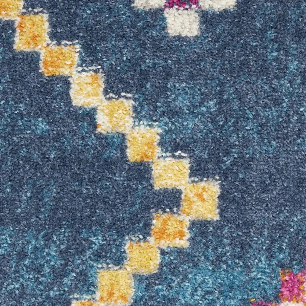 5' X 7' Navy Blue Southwestern Berber Area Rug - Homeroots - Flyclothing LLC