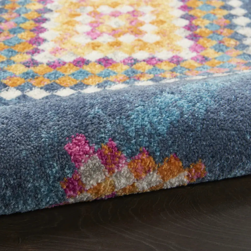 5' X 7' Navy Blue Southwestern Berber Area Rug - Homeroots - Flyclothing LLC