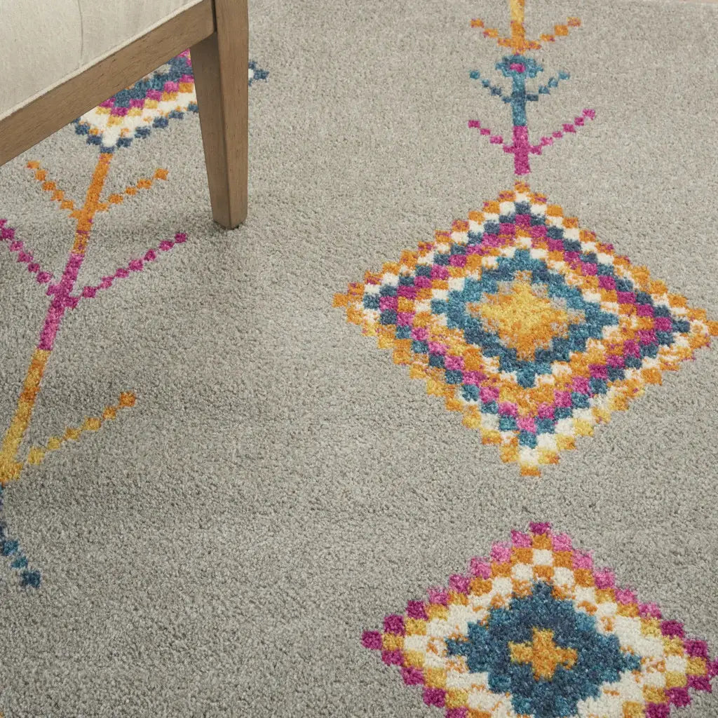 5' X 7' Gray Geometric Berber Area Rug - Homeroots - Flyclothing LLC