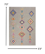 5' X 7' Gray Geometric Berber Area Rug - Homeroots - Flyclothing LLC