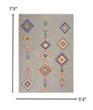 5' X 7' Gray Geometric Berber Area Rug - Homeroots