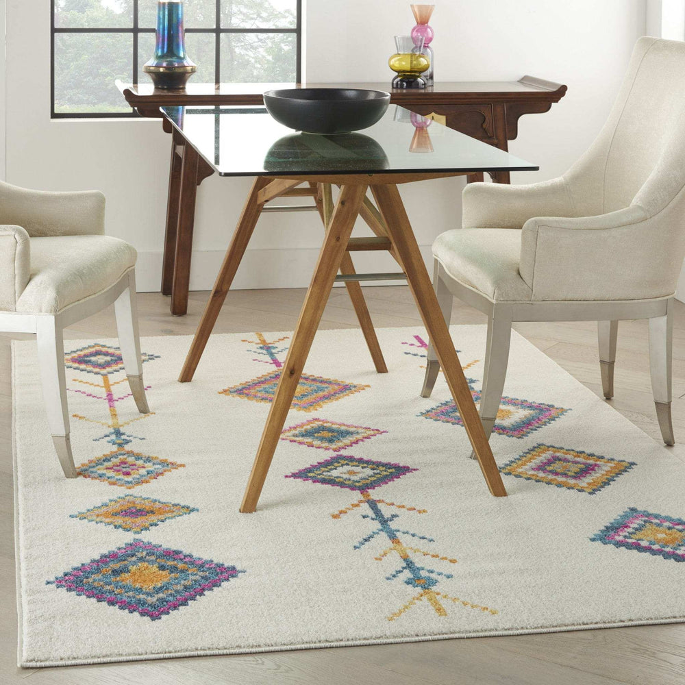 5' X 7' Ivory Geometric Berber Area Rug - Homeroots - Flyclothing LLC