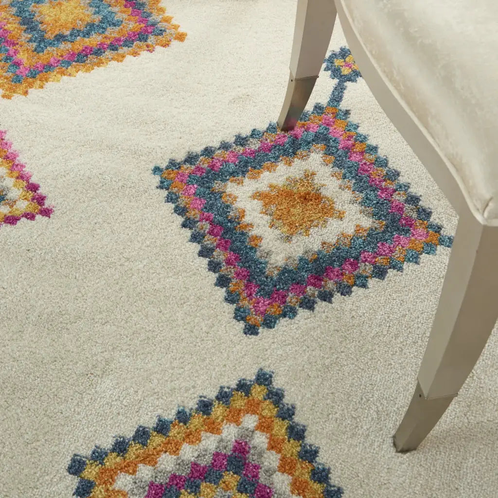5' X 7' Ivory Geometric Berber Area Rug - Homeroots - Flyclothing LLC