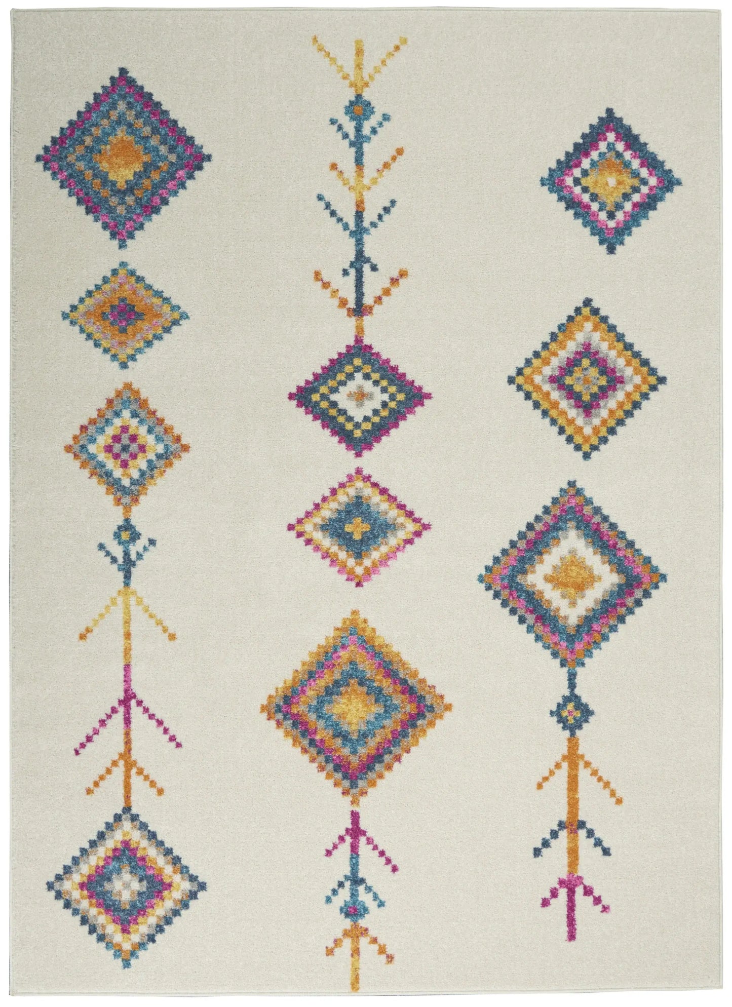 5' X 7' Ivory Geometric Berber Area Rug - Homeroots - Flyclothing LLC