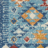 4' X 6' Blue And Orange Geometric Dhurrie Area Rug - Homeroots - Flyclothing LLC