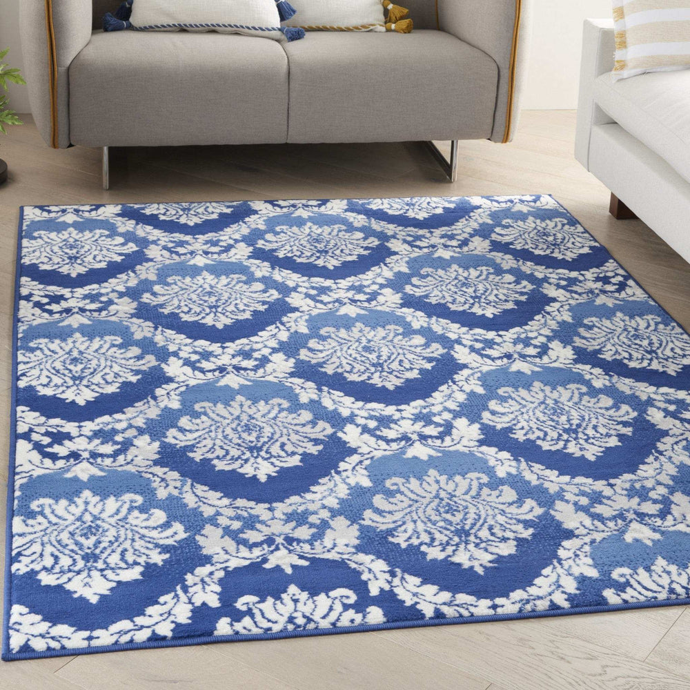 4' X 6' Blue Floral Dhurrie Area Rug - Homeroots - Flyclothing LLC